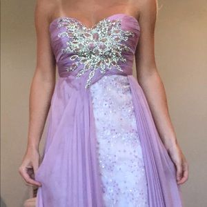 High/low purple gown. Beautiful